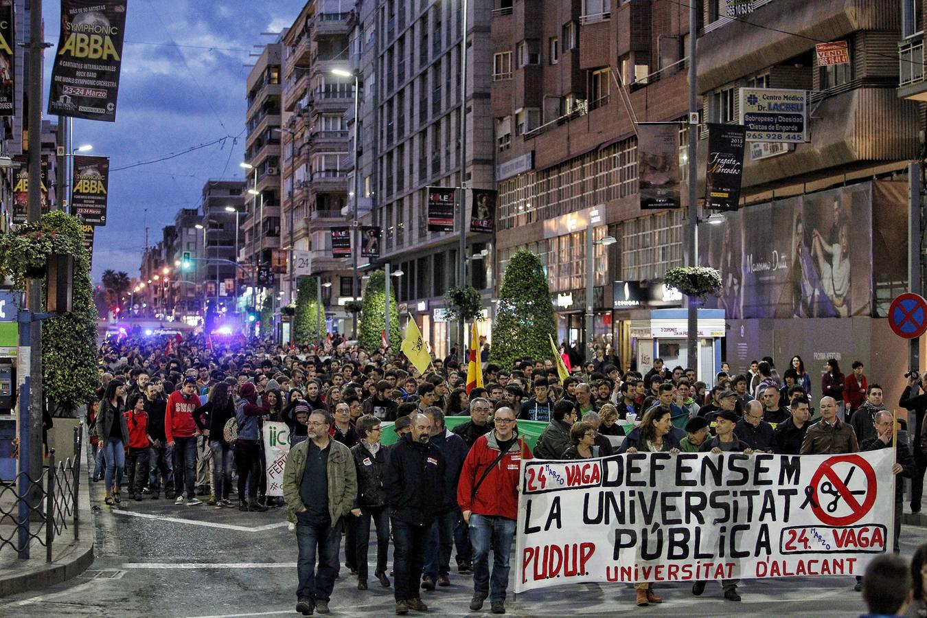 Manifestación de estudiantes en Alicante