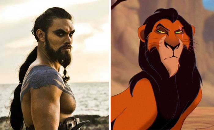 Khal Drogo y Scar del Rey León. 