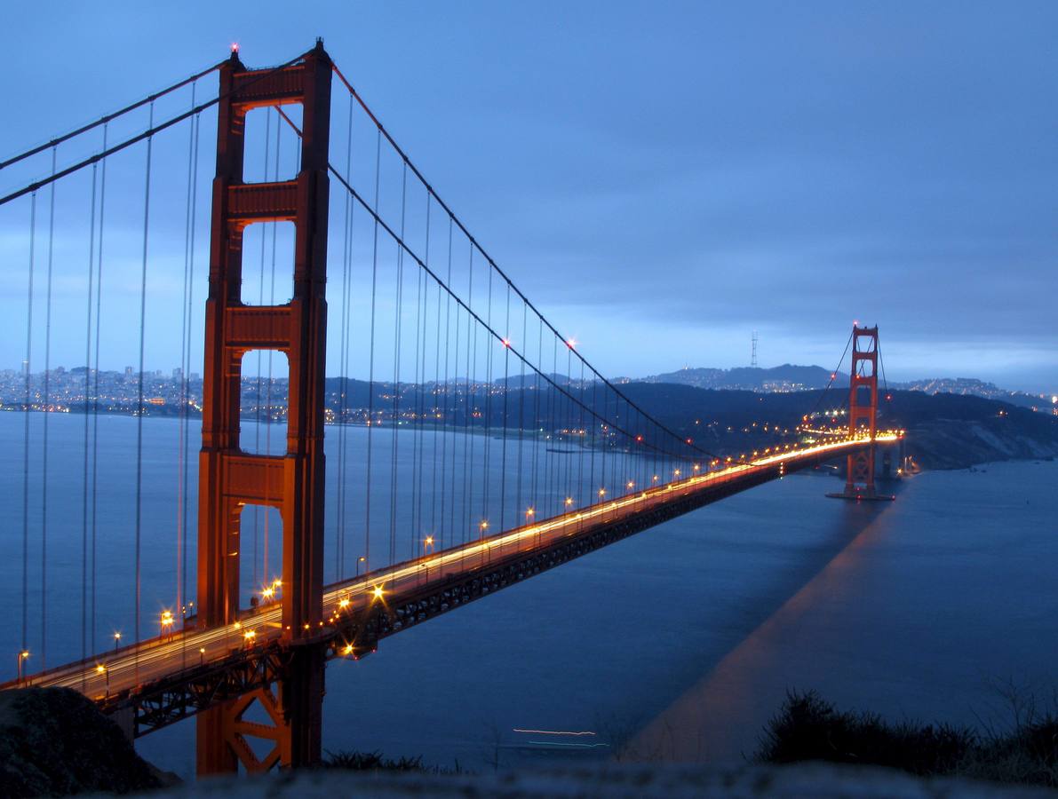 1. El Golden Gate (San Francisco). El puente del Golden Gate aparece en películas como 'Vértigo', de Alfred Hitchcock