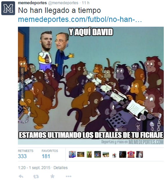 Los mejores memes del (no) fichaje de De Gea
