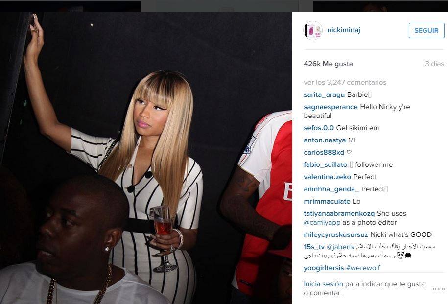 9. Nicki Minaj: 35.1 millones de seguidores. 