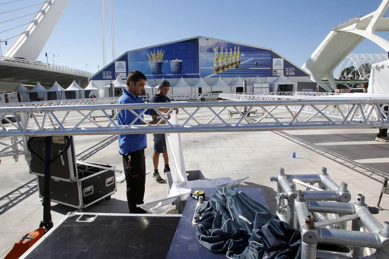 El Open de Tenis de Valencia, en pleno montaje