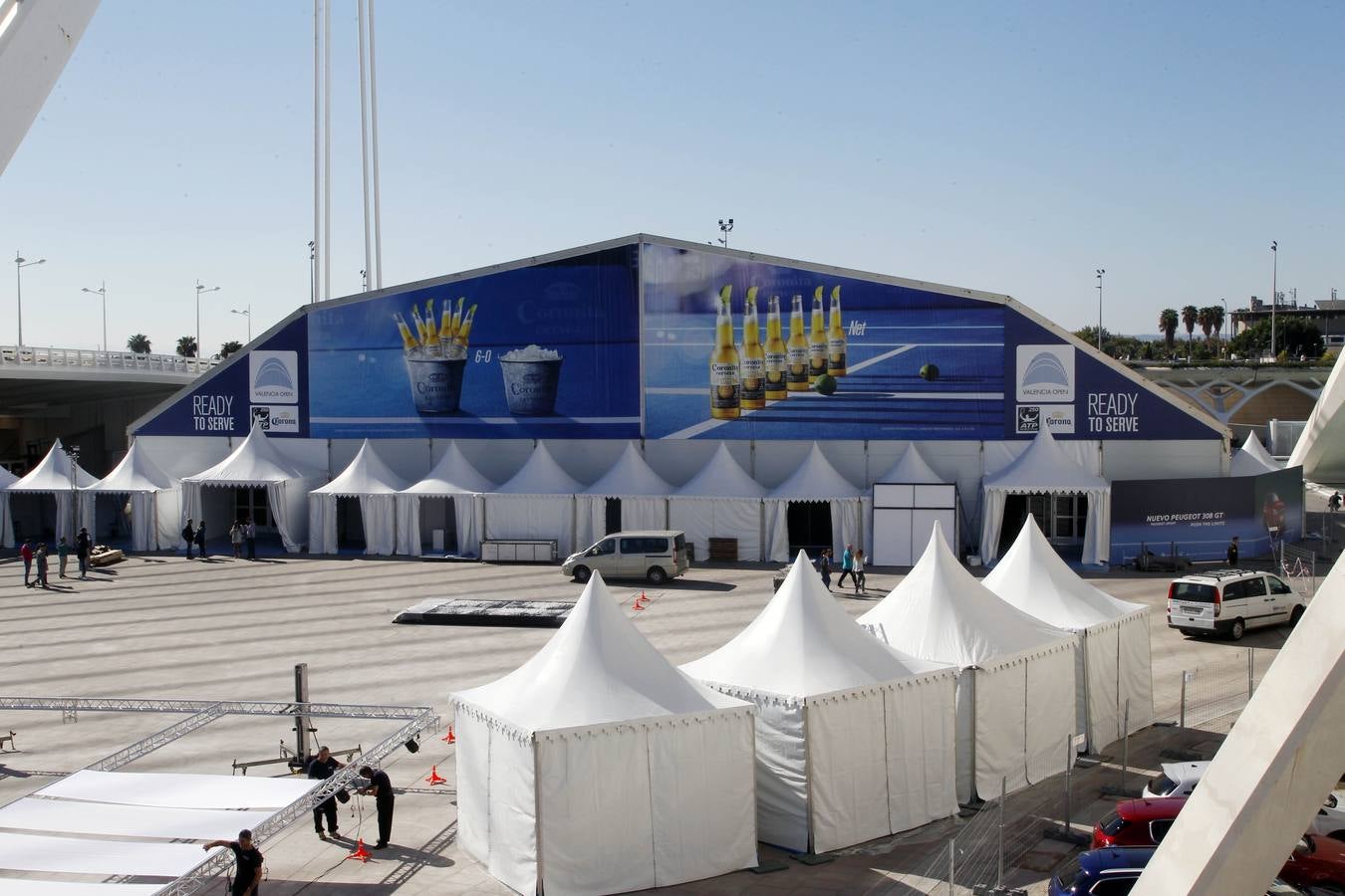 El Open de Tenis de Valencia, en pleno montaje