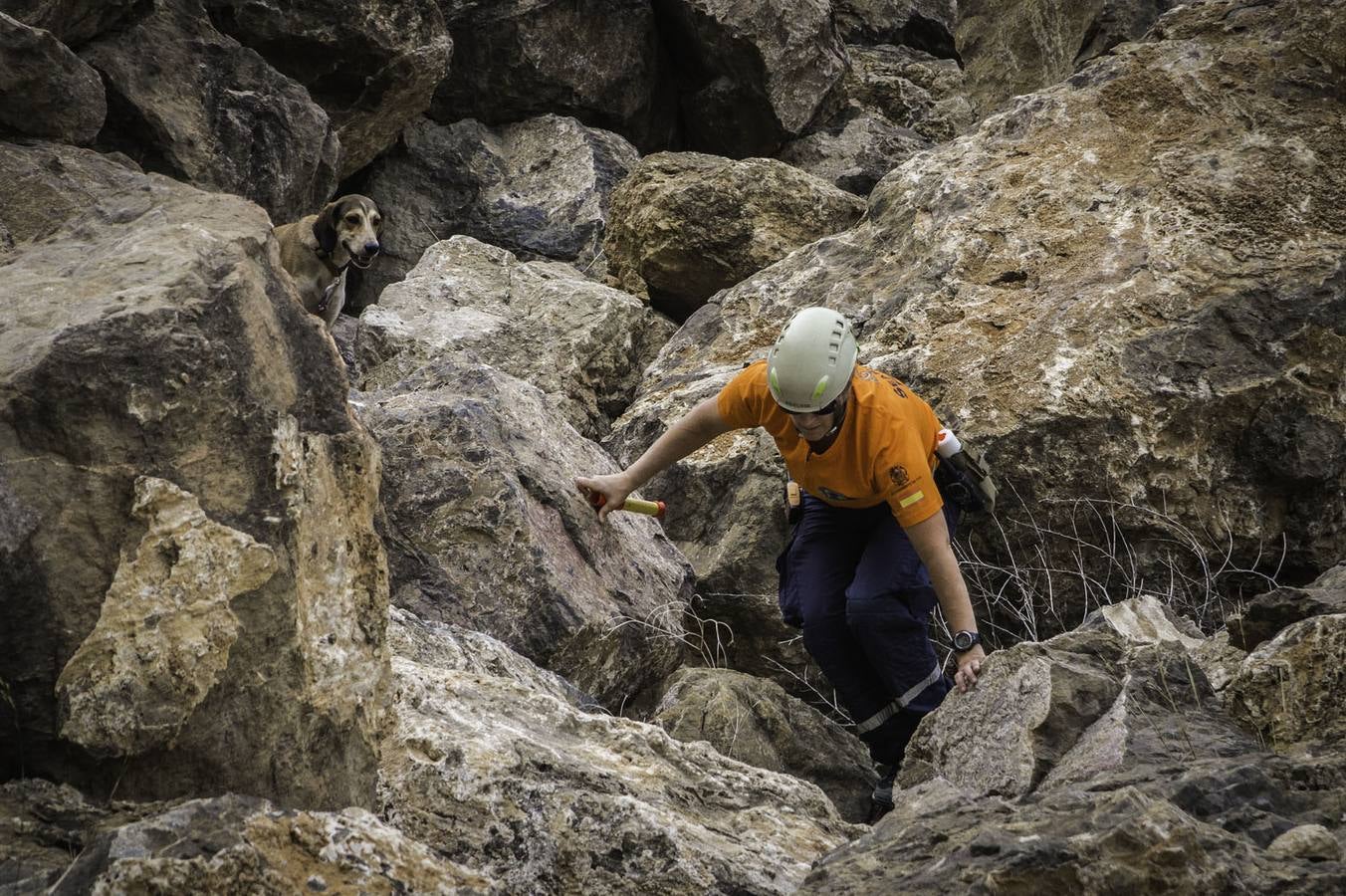 Simulacro en la cantera de Cox