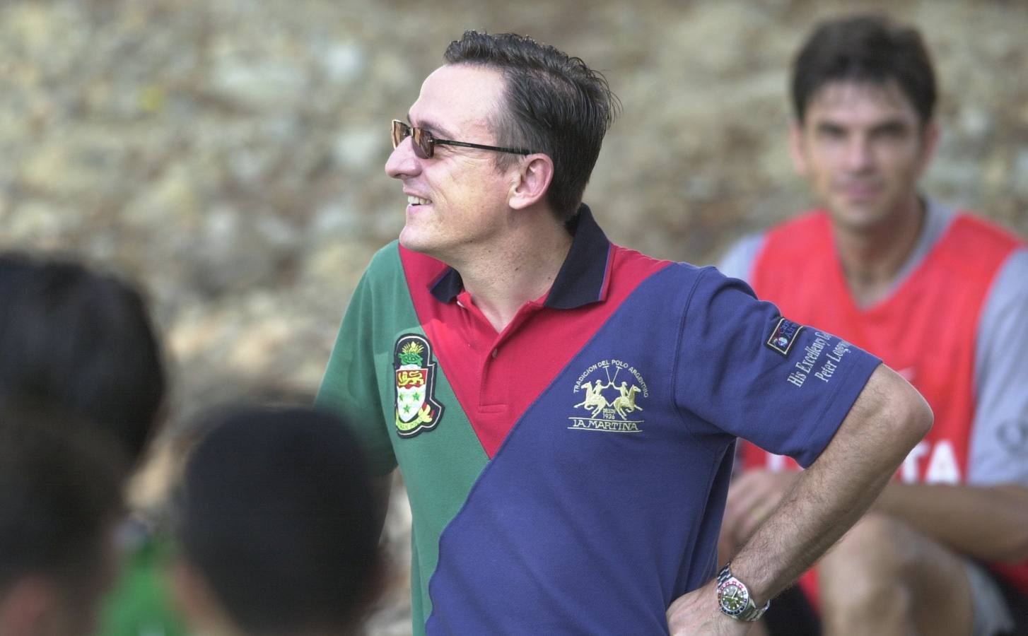 En un entrenamiento del Valencia, con Pellegrino al fondo, en julio de 2003. 