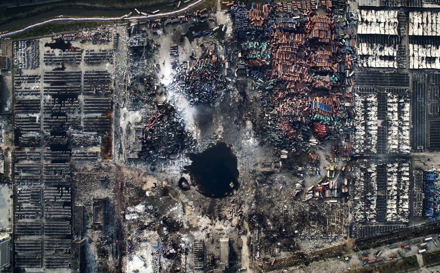 Ganadora del tercer premio de la categoría de Noticias de Actualidad, tomada por el fotógrafo chino Chen Jie. La fotografía muestra una vista aérea de la destrucción causada por la explosión de Tianjin (China) el 15 de agosto de 2015.