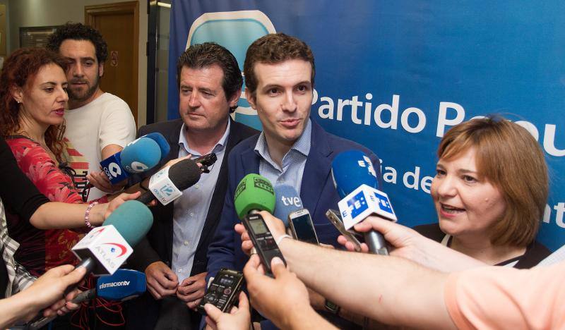 Pablo Casado asiste a la reunión del Comité de Campaña del PP de la provincia