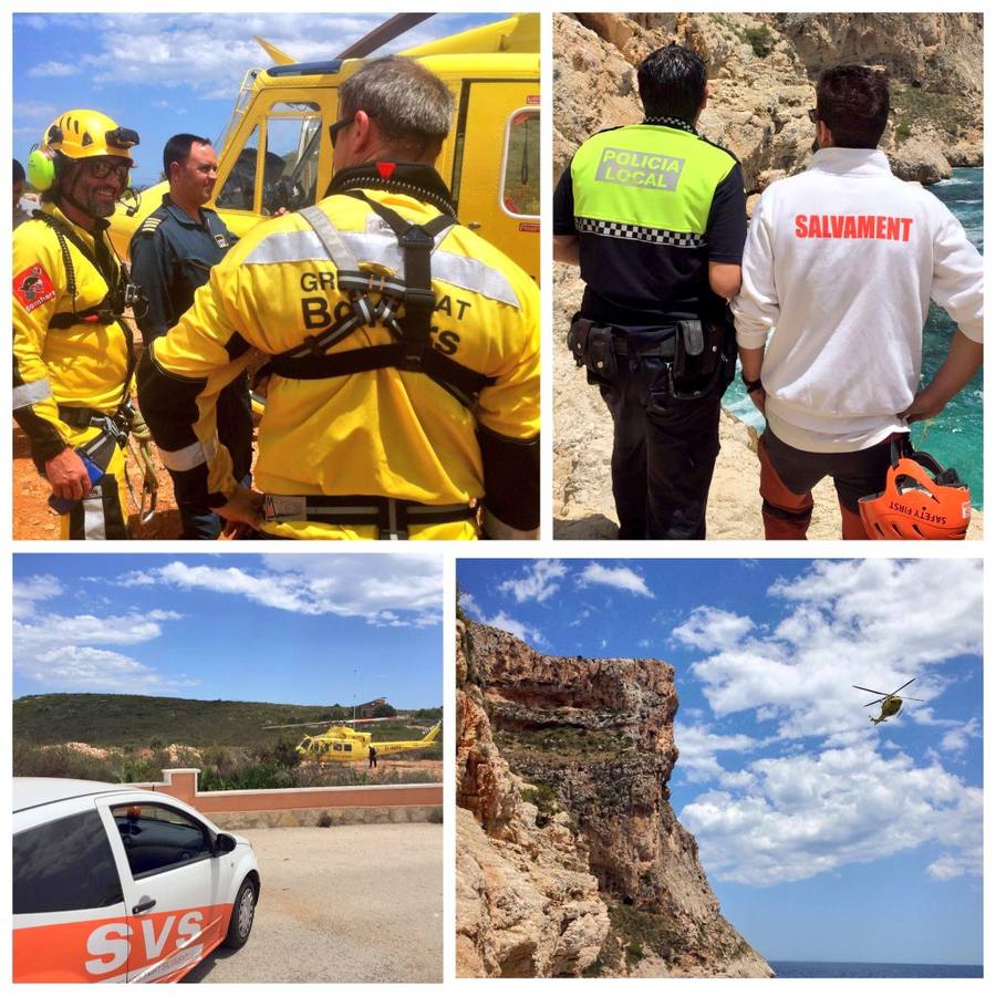 Fotos del rescate de un senderista en Benitatxell