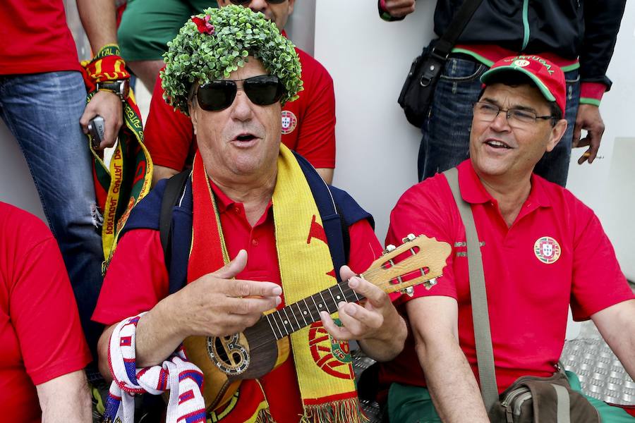 Las fotos de la afición de Portugal e Islandia