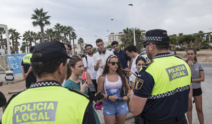 Fotos del montaje suspendido del festival Marenostrum