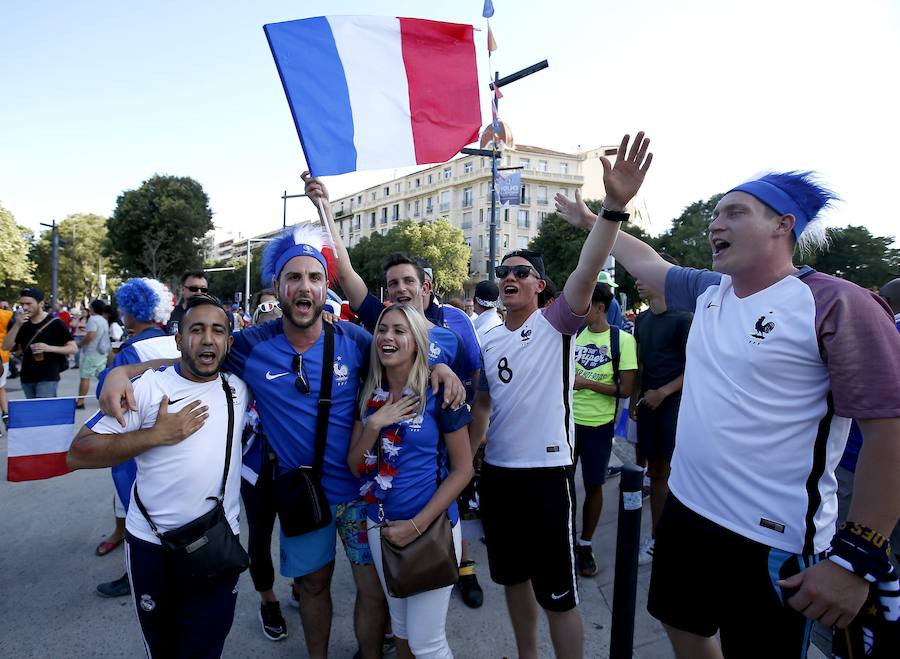 Las imágenes de los aficionados alemanes y franceses