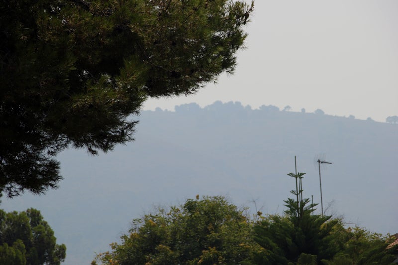 Vista del incendio de Artana desde la Calderona.