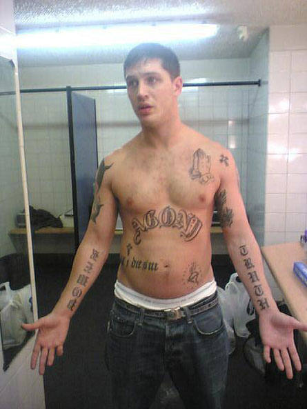 Tom Hardy antes de sus cambios de peso. 