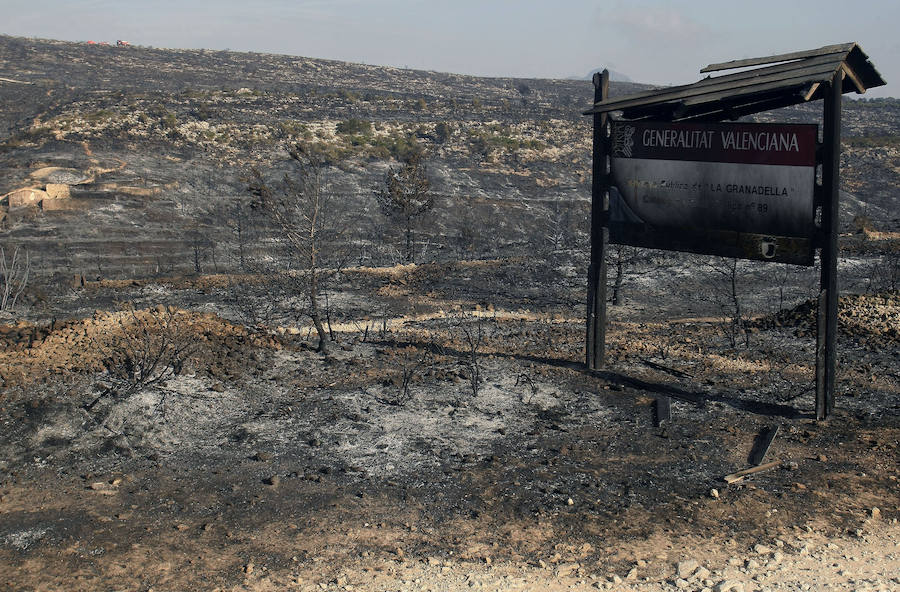 Fotos del incendio de la Granadella, en Xàbia y Benitatxell