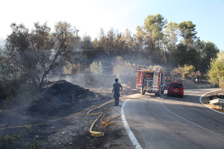 Incendio forestal en la Vall de Gallinera