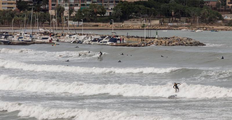 El temporal en la ciudad de Alicante. 