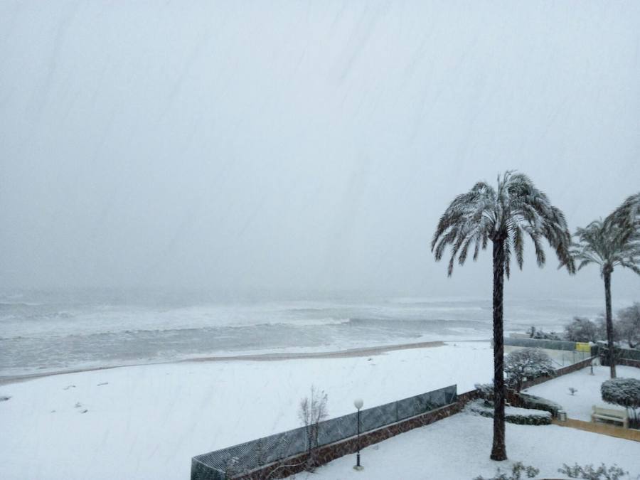 Nieva en Dénia y Xàbia al nivel del mar