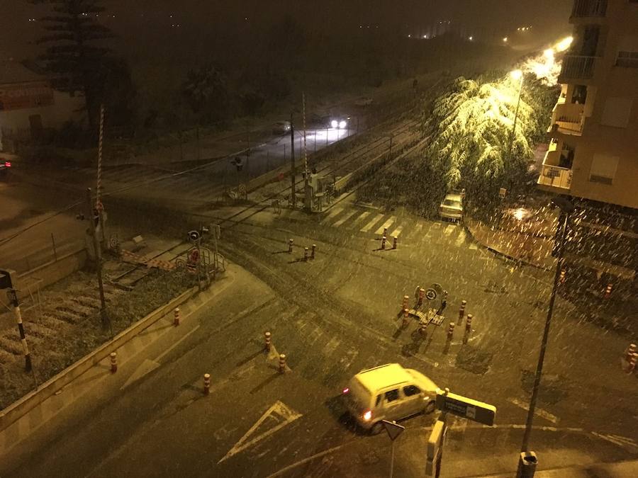 Nieva en Dénia y Xàbia al nivel del mar