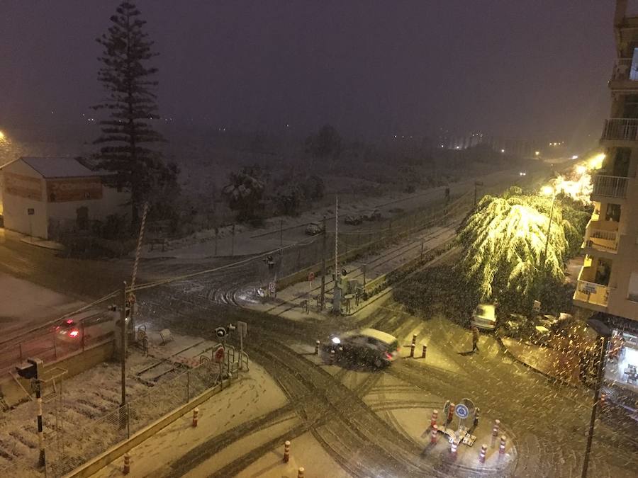 Nieva en Dénia y Xàbia al nivel del mar