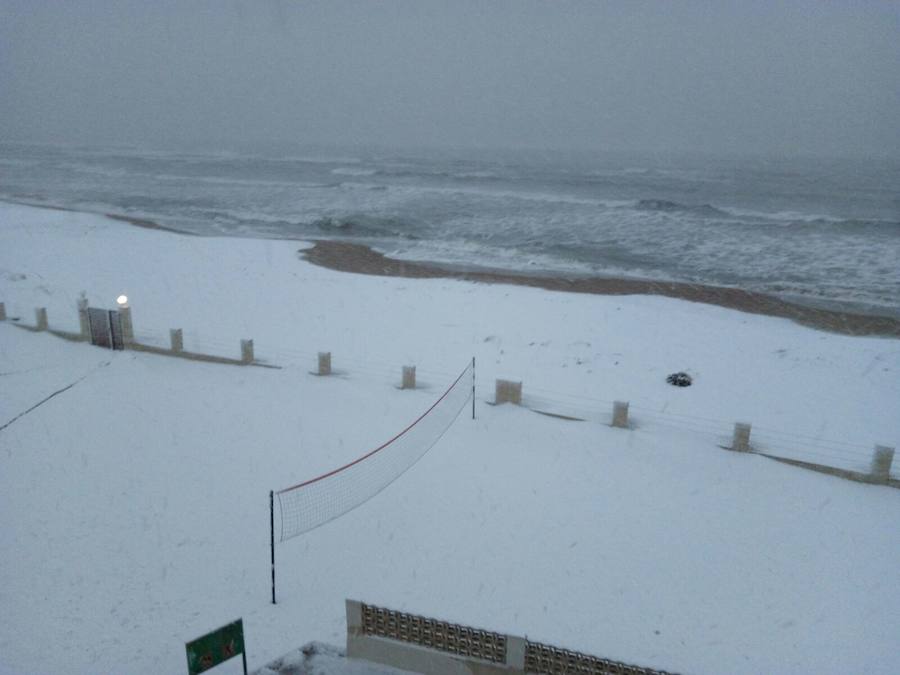 Nieva en Dénia y Xàbia al nivel del mar