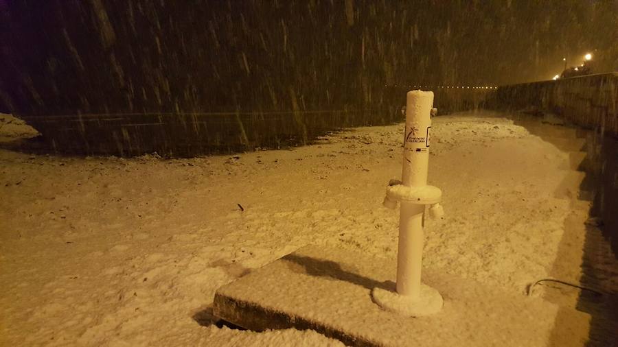 Nieva en Dénia y Xàbia al nivel del mar