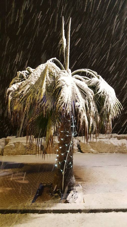 Nieva en Dénia y Xàbia al nivel del mar