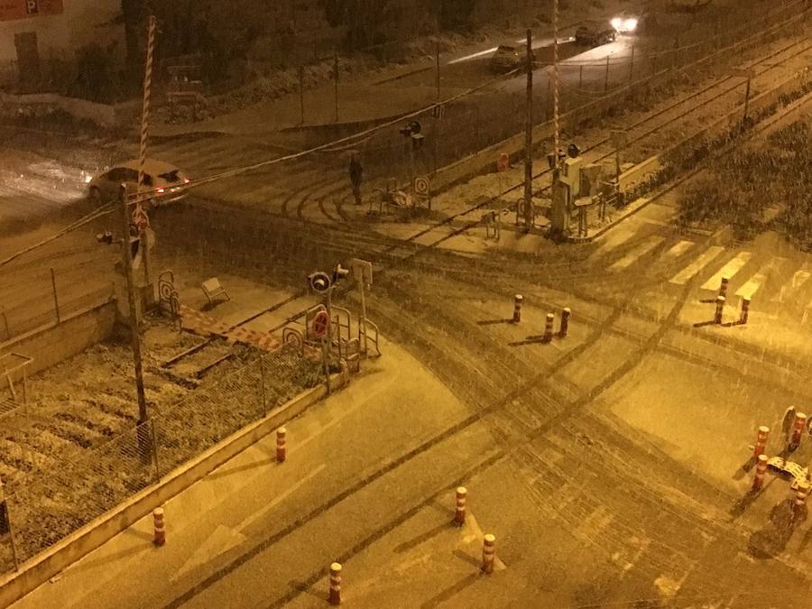 Nieva en Dénia y Xàbia al nivel del mar