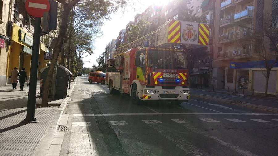 Actuación de los Bomberos en la ciudad de Valencia.