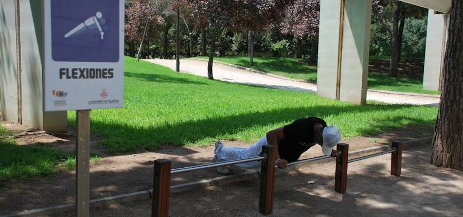 Fotos del circuito de entrenamiento personal en el antiugo cauce del río Turia