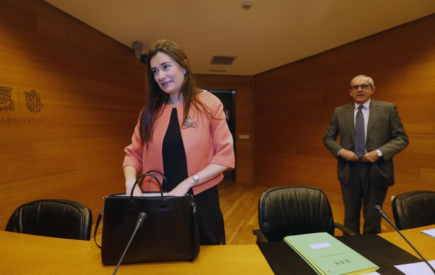 La consellera de Sanidad, Carmen Montón, en una comisión de Les Corts. 