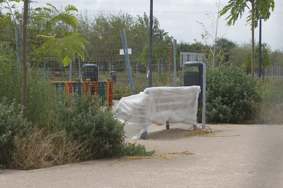 Fotos del parque bloqueado de Malilla