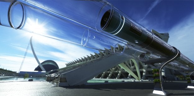  Simulación. Así se vería el 'Hyperloop' en la realidad, que permitiría viajar a más de 1.000 kilómetros por hora. 