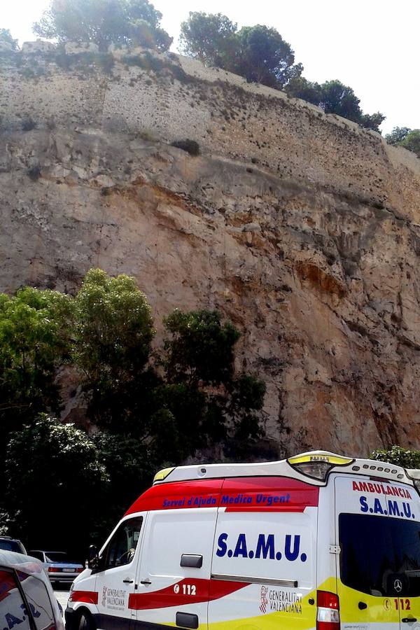 Una mujer y su bebé de 8 meses se precipitan desde lo alto del castillo de Dénia