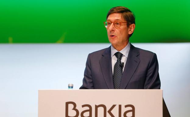 El presidente de Bankia, José Ignacio Goirigolzarri, en la junta de accionistas del grupo en Valencia.
