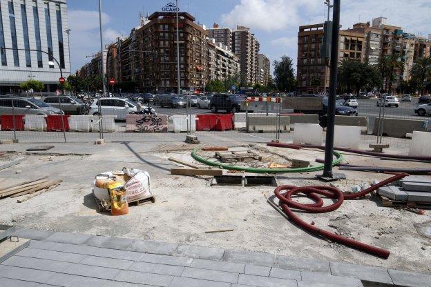 Zona de obras en Sanchis Guarner, en una imagen reciente. 