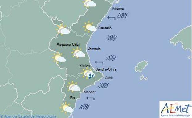 El tiempo en Valencia | Lluvias ocasionales en el litoral y ascenso de las máximas