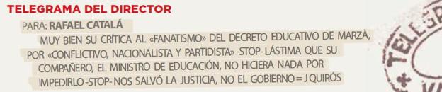 Telegrama para Rafael Catalá