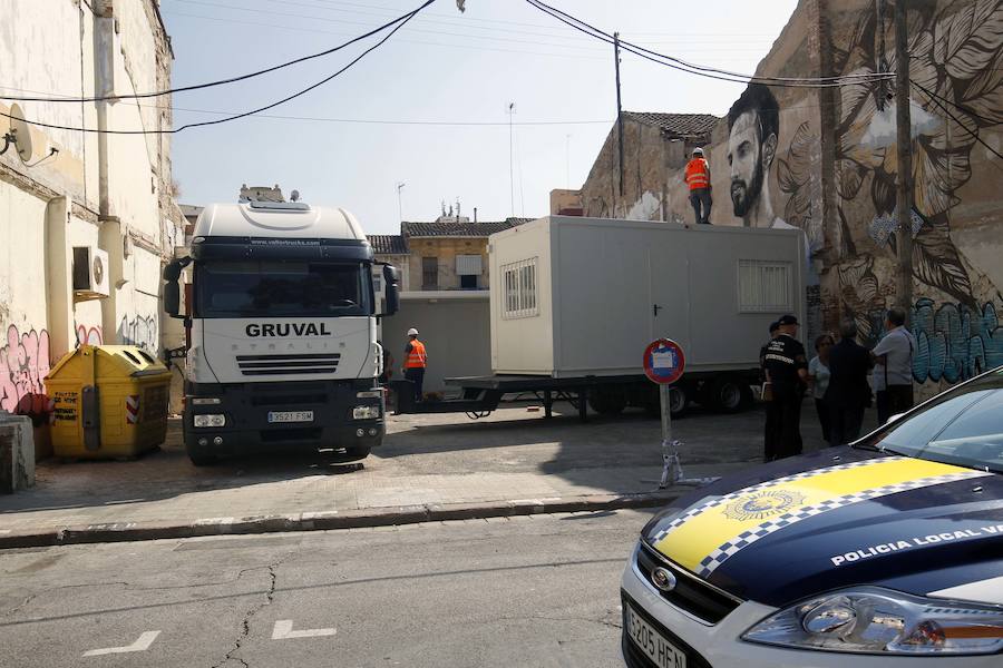 Fotos del retén de la Policía Local en el Cabañal