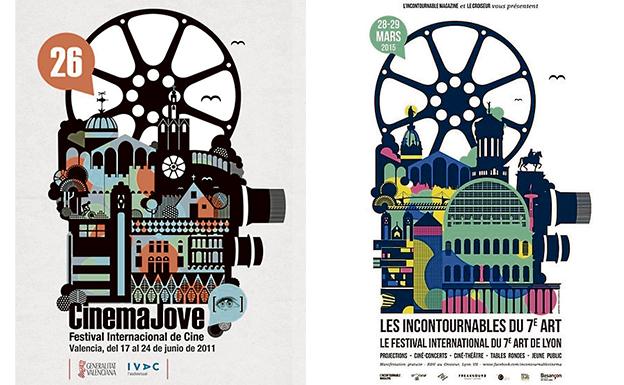 El cartel de Cinema Jove 2011 y el del festival francés. 