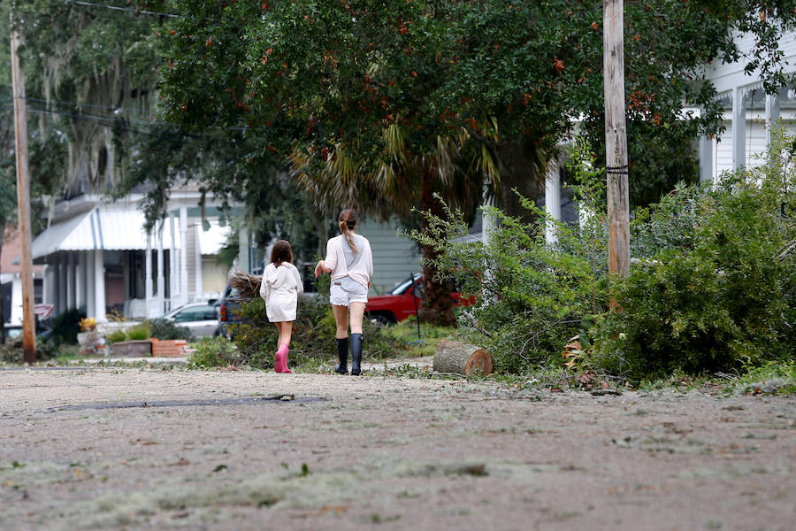 La tormenta tropical Nate a su paso por Gulf Coast en Biloxi, Mississippi.