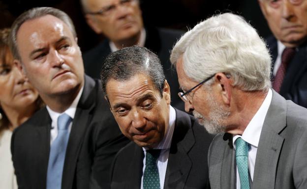 Fabra, Zaplana y Lerma, durante el acto.