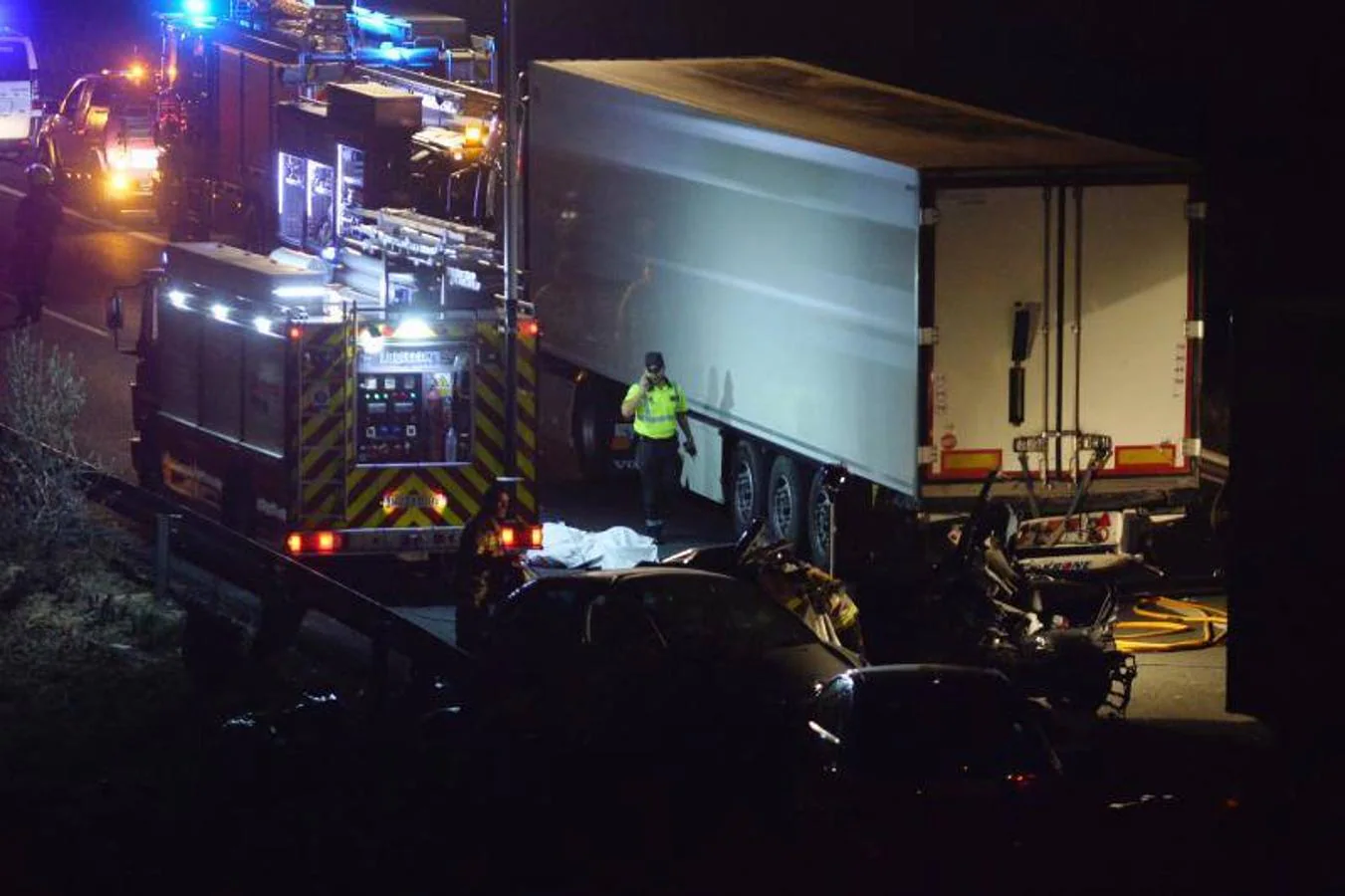 Fotos del accidente mortal en la A-7 en Murcia, donde han fallecido 5 personas