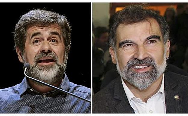 El presidente de la ANC, Jordi Sànchez, y el de Omniun, Jordi Cuixart.