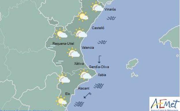 El tiempo en Valencia, Alicante y Castellón | Intervalos de nubes y temperaturas con ligeros cambios mañana en la Comunitat