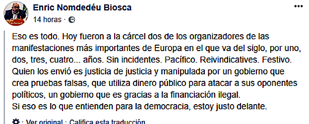 Un alto cargo del Consell acusa al Gobierno de crear «pruebas falsas» para encarcelar a los independentistas
