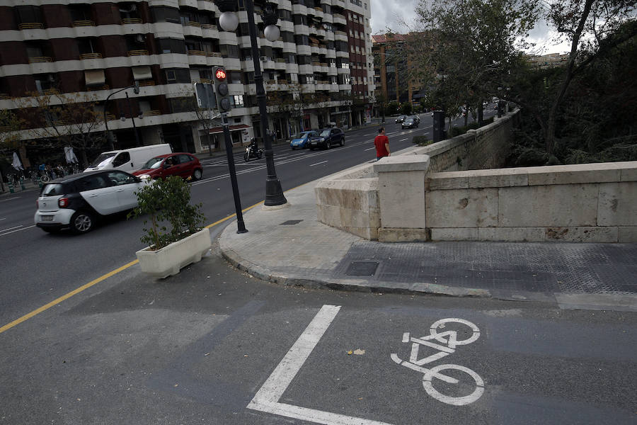 Fotos del nuevo carril bici en Valencia