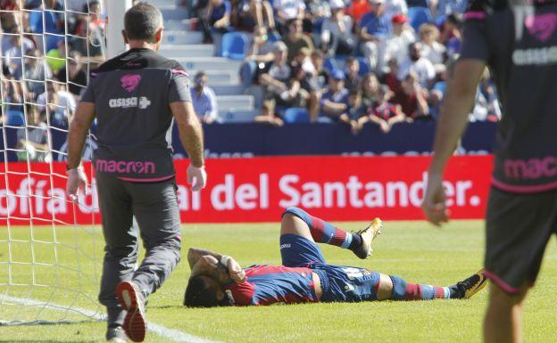 Nano, lesionado durante el Levante UD - Getafe.