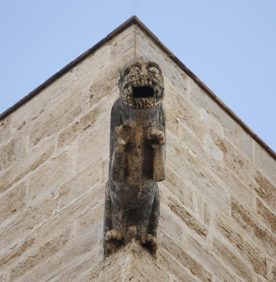 En esta fotografía, también de una de las estatuas de la Catedral, se puede observar una gárgola zoomórfica, que representa la imagen de algún animal.