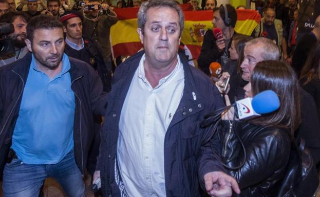 Joaquim Forn, a su llegada a Barcelona. 