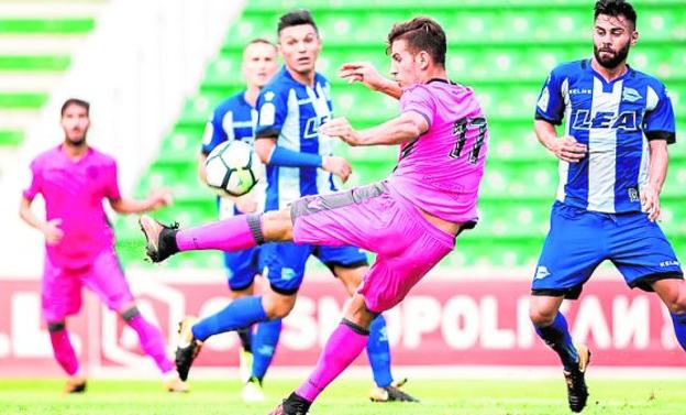 Alegría, durante un partido ante el Alavés.